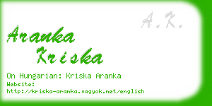 aranka kriska business card